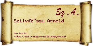 Szilvássy Arnold névjegykártya